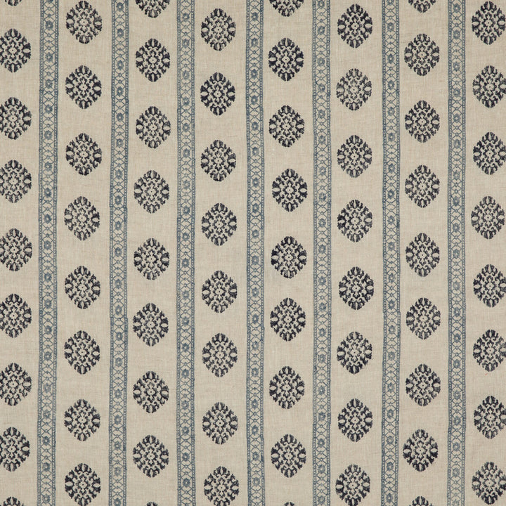 Alma Indigo by G P & J Baker Designer Fabric COROMANDEL SMALL PRINTS LINEN - 100% India - Horizontal: 7.5648 and Vertical: 3.94 53.978 - Swanky Fabrics -