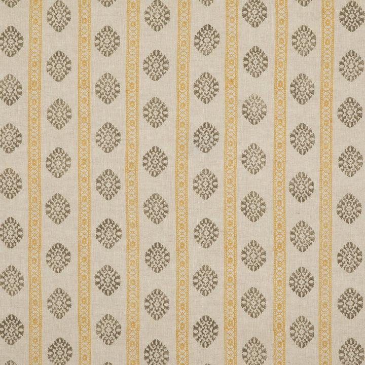 Alma Ochre/Mole by G P & J Baker Designer Fabric COROMANDEL SMALL PRINTS LINEN - 100% India Horizontal: 7.683 and Vertical: 3.94 53.978 - Swanky Fabrics -