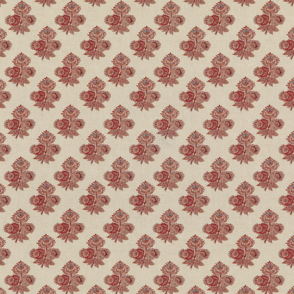 Poppy Paisley Red by G P & J Baker Designer Fabric COROMANDEL SMALL PRINTS VISCOSE - 82%;LINEN - 18% United Kingdom - Horizontal: 5.4372 and Vertical: 5.91 54.372 - Swanky Fabrics -