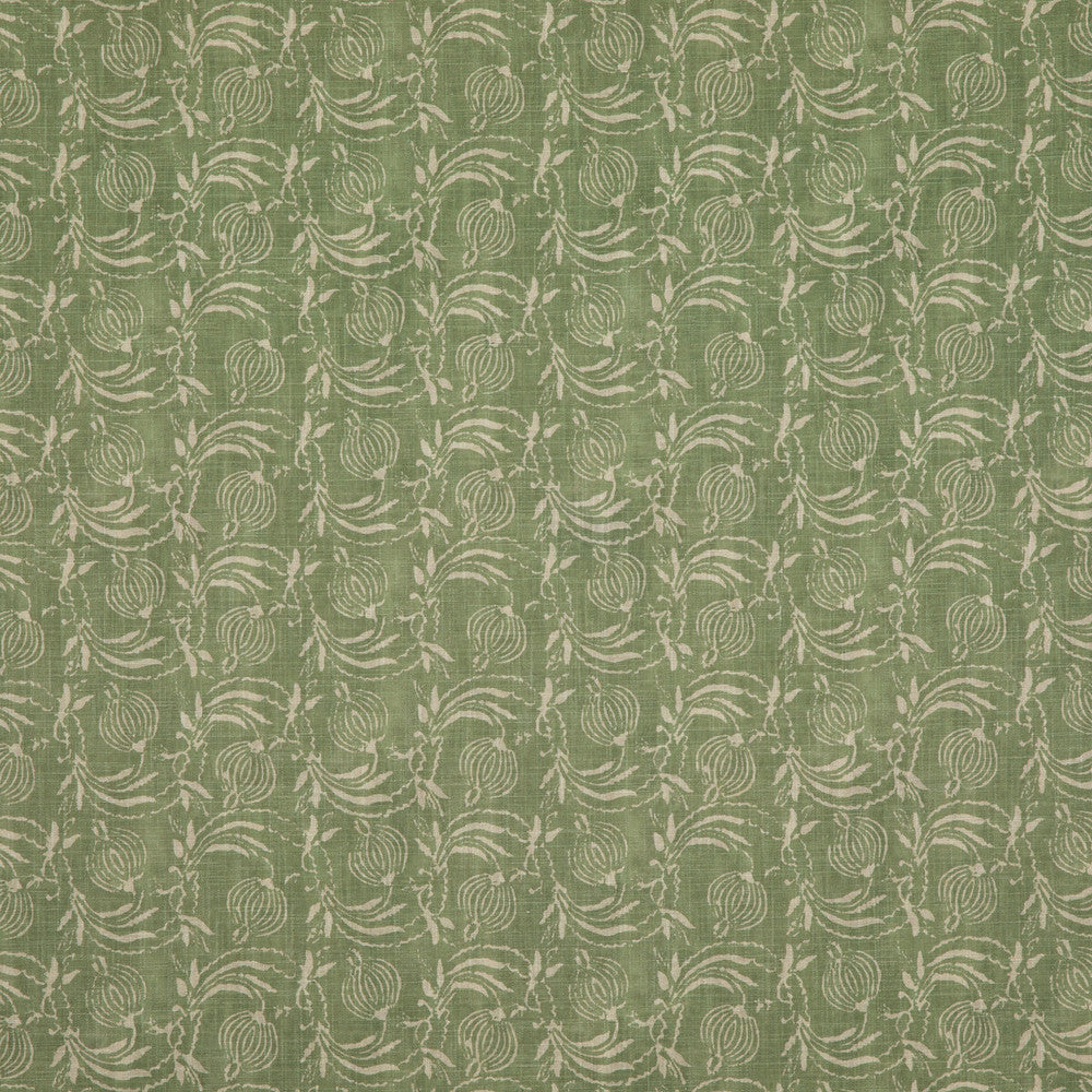 Pomegranate Green by G P & J Baker Designer Fabric COROMANDEL SMALL PRINTS VISCOSE - 67%;LINEN - 33% United Kingdom - Horizontal: 7.7618 and Vertical: 17.336 54.372 - Swanky Fabrics -
