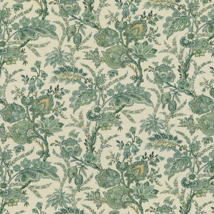 Jewel Indienne Emerald by G P & J Baker Fabric G P & J Baker Fabric Jewel Indienne EmeraldFabric COROMANDEL VISCOSE - 82%;LINEN - 18% United Kingdom </p><p>Repeat: H: 18.124, V: 27.186 54.372 - Fabric Carolina -