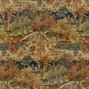 Ramayana Velvet Indigo/Red by G P & J Baker Designer Fabric