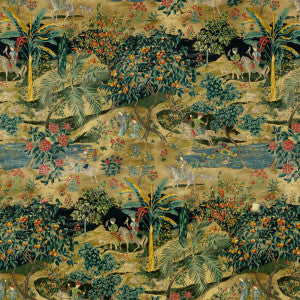 Ramayana Velvet Emerald/Sand by G P & J Baker Designer Fabric