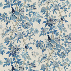 Hydrangea Bird (Archive) Blue by G P & J Baker Designer Fabric