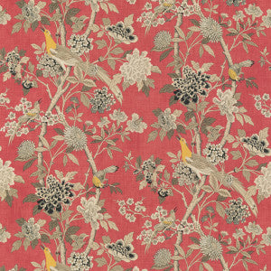 Hydrangea Bird (Archive) Old Rose by G P & J Baker Designer Fabric