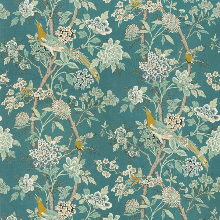 Hydrangea Bird (Archive) Teal by G P & J Baker Fabric G P & J Baker Fabric Hydrangea Bird (Archive) TealFabric CHIFU LINEN - 100% Thailand </p><p>Repeat: H: 52.796, V: 41.764 52.796 - Fabric Carolina -