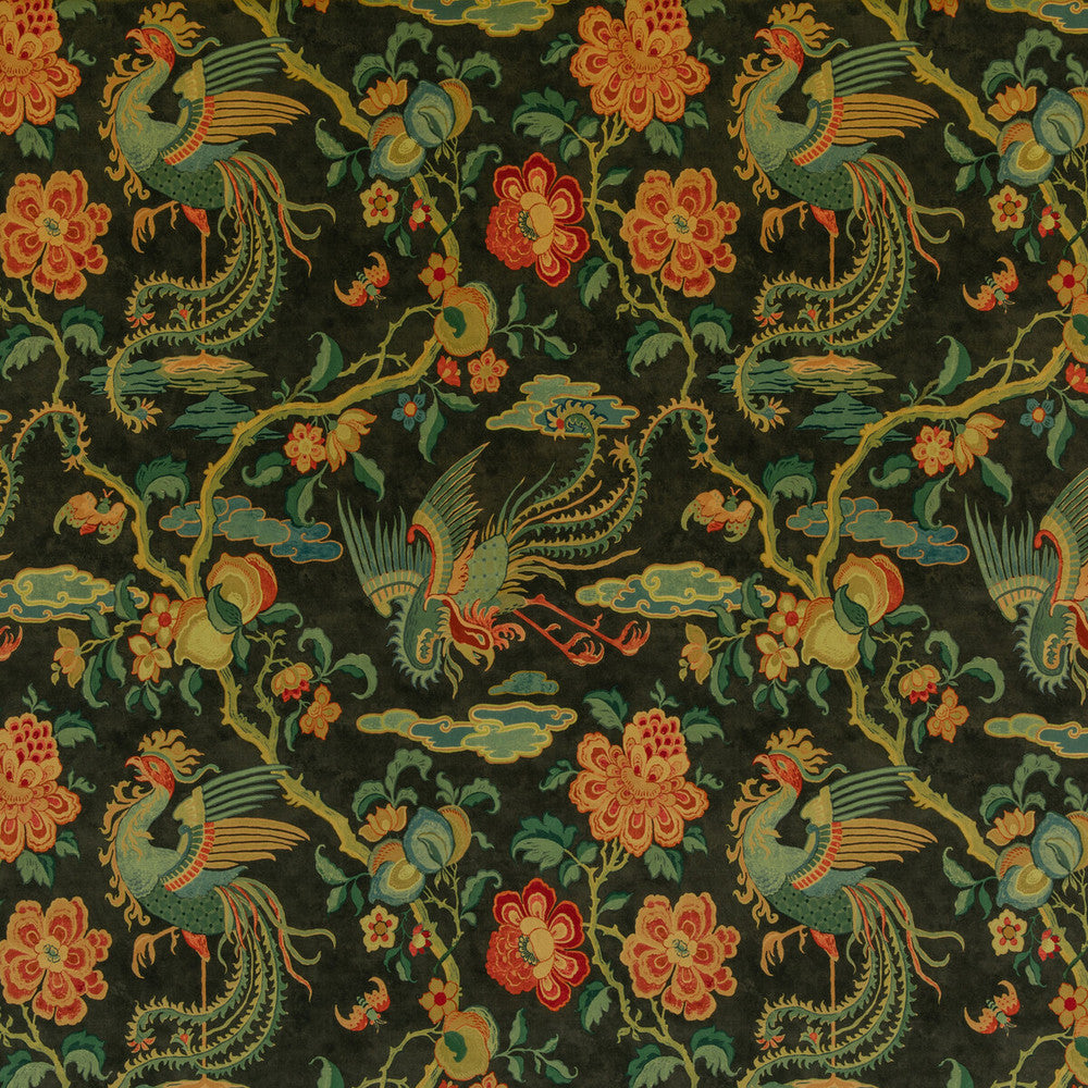 Chifu Velvet Charcoal/Multi by G P & J Baker Designer Fabric CHIFU COTTON - 90%;POLYESTER - 10% Thailand MEDIUM Horizontal: 26.201 and Vertical: 30.338 52.402 - Swanky Fabrics -