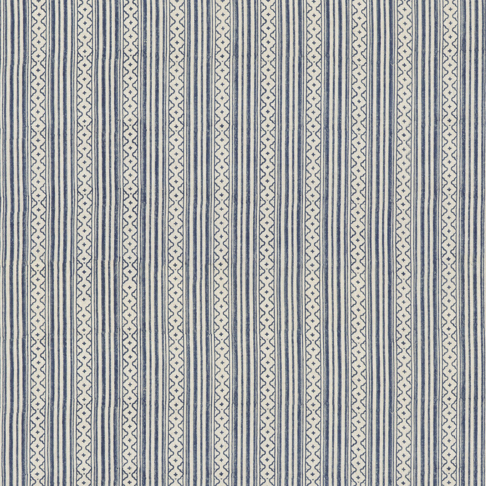 Ebury Stripe Blue by G P & J Baker Designer Fabric PORTOBELLO LINEN - 100% India Horizontal: 7.092 and Vertical: 56.736 - Swanky Fabrics -