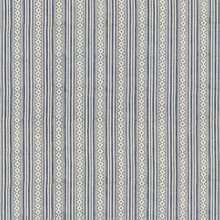 Ebury Stripe Blue by G P & J Baker Designer Fabric PORTOBELLO LINEN - 100% India Horizontal: 7.092 and Vertical: 56.736 - Swanky Fabrics -