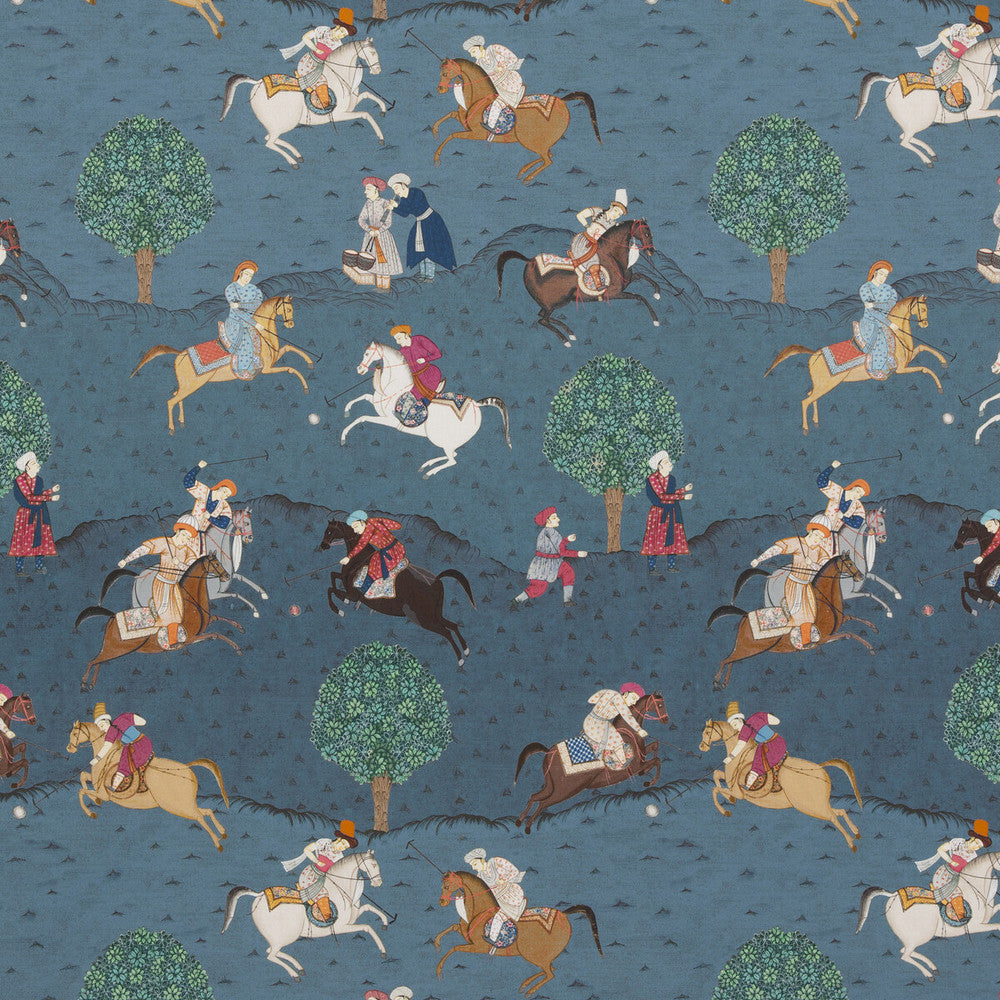Caspian Indigo/Red by G P & J Baker Designer Fabric CASPIAN COTTON - 100% United Kingdom Horizontal: 27.186 and Vertical: 35.066 54.372 - Swanky Fabrics -