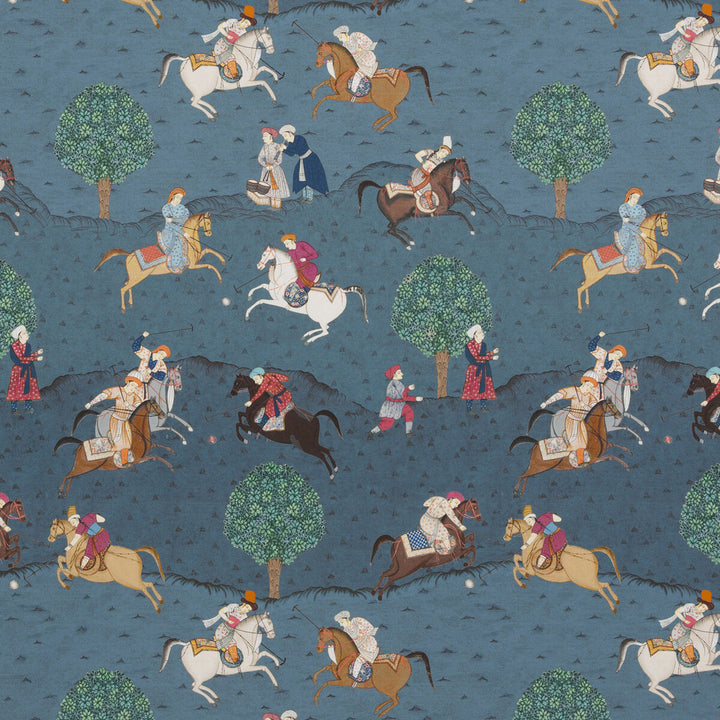 Caspian Indigo/Red by G P & J Baker Designer Fabric CASPIAN COTTON - 100% United Kingdom Horizontal: 27.186 and Vertical: 35.066 54.372 - Swanky Fabrics -