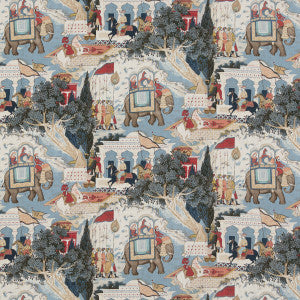 Shalimar Indigo/Red by G P & J Baker Designer Fabric