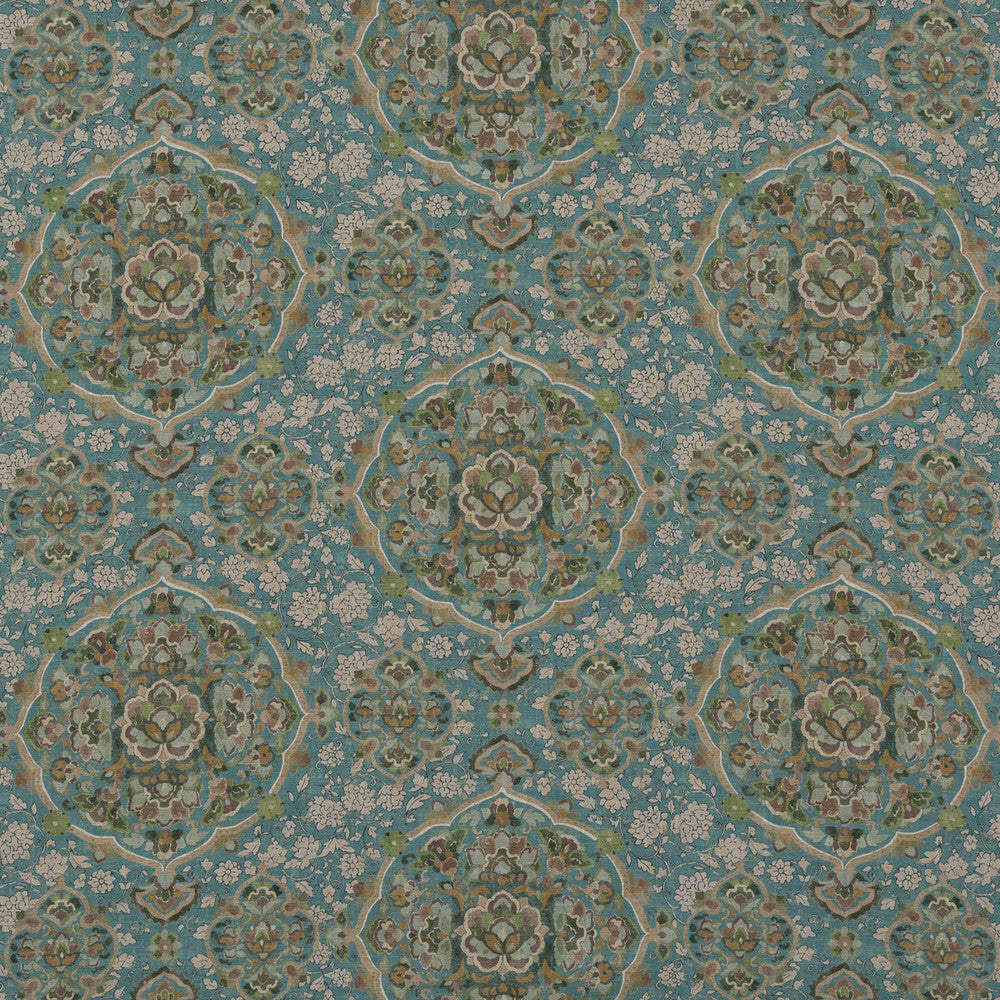 Kiana Teal by G P & J Baker Designer Fabric CASPIAN VISCOSE - 67%;LINEN - 33% United Kingdom Horizontal: 16.942 and Vertical: 23.64 51.22 - Swanky Fabrics -