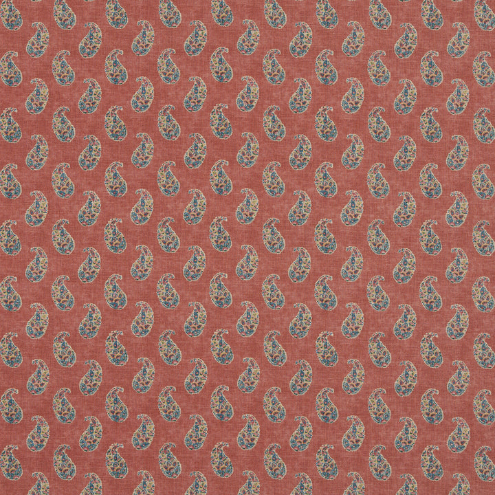 Patola Paisley Red by G P & J Baker Designer Fabric CASPIAN VISCOSE - 82%;LINEN - 18% United Kingdom Horizontal: 4.531 and Vertical: 9.456 54.372 - Swanky Fabrics -