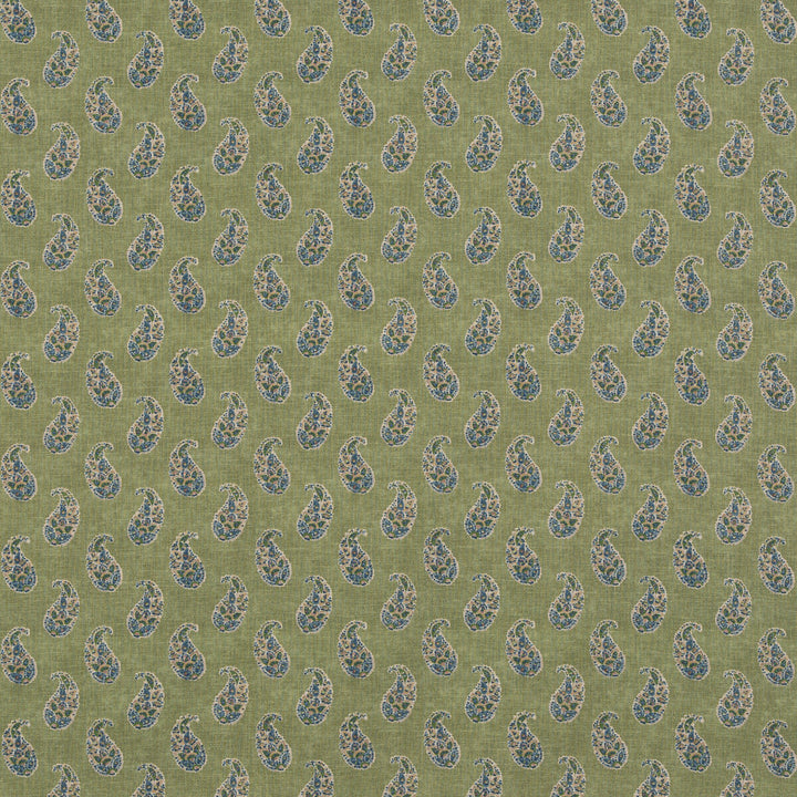 Patola Paisley Emerald by G P & J Baker Designer Fabric CASPIAN VISCOSE - 82%;LINEN - 18% United Kingdom Horizontal: 4.531 and Vertical: 9.456 54.372 - Swanky Fabrics -