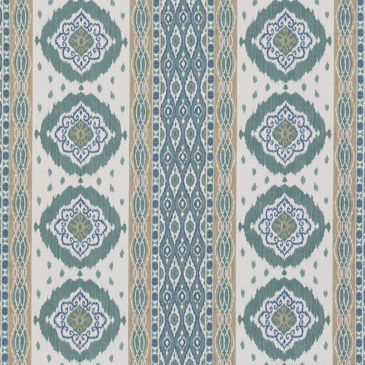 Crosby Aqua by G P & J Baker Designer Fabric CASPIAN COTTON - 60%;LINEN - 40% India Horizontal: 26.989 and Vertical: 12.608 53.978 - Swanky Fabrics -
