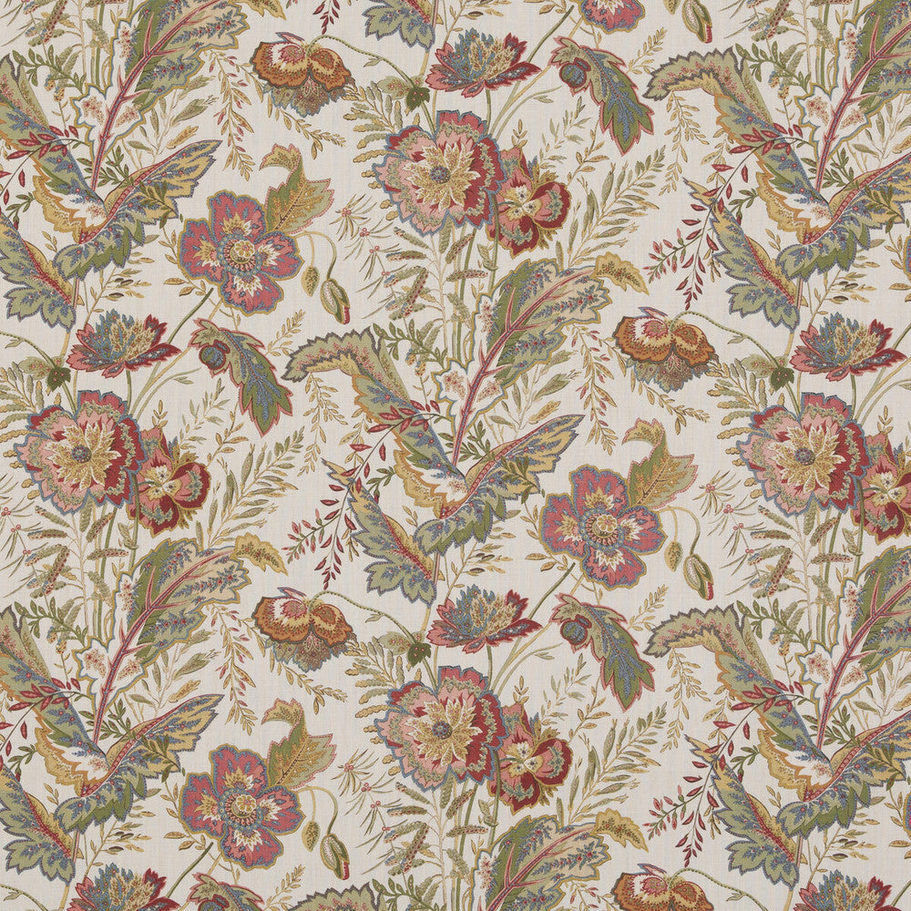 Indienne Flower Emerald/Red by G P & J Baker Fabric G P & J Baker Fabric Indienne Flower Emerald/RedFabric CASPIAN LINEN - 100% Thailand </p><p>Repeat: H: 17.336, V: 26.792 52.402 - Fabric Carolina -