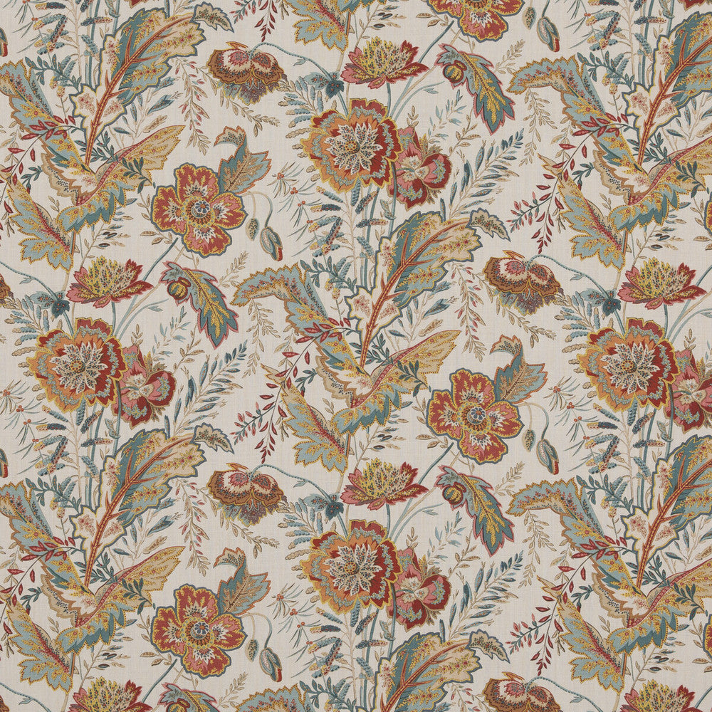 Indienne Flower Red/Teal by G P & J Baker Fabric G P & J Baker Fabric Indienne Flower Red/TealFabric CASPIAN LINEN - 100% Thailand </p><p>Repeat: H: 17.336, V: 26.792 52.402 - Fabric Carolina -