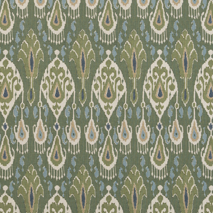 Ikat Bokhara Linen Emerald by G P & J Baker Designer Fabric CASPIAN LINEN - 100% Thailand Horizontal: 10.441 and Vertical: 27.58 52.402 - Swanky Fabrics -