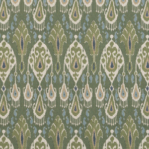 Ikat Bokhara Linen Emerald by G P & J Baker Designer Fabric
