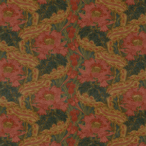 Brantwood Velvet Rose/Green by G P & J Baker Designer Fabric