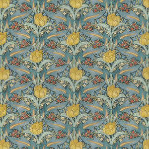 Tulip & Jasmine Cotton Teal by G P & J Baker Designer Fabric