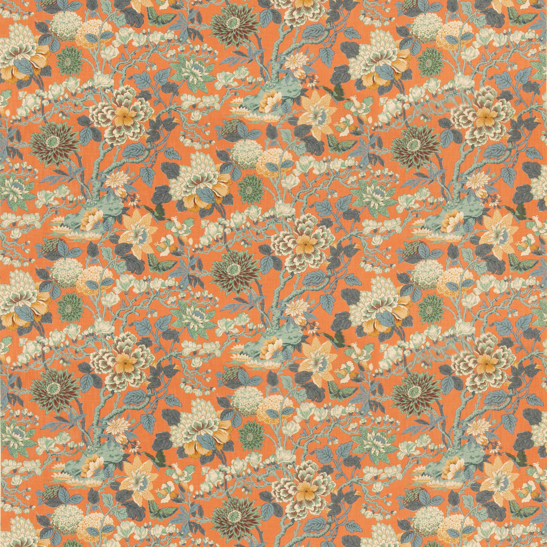 Little Magnolia - Teal/Orange BP11075.3.0 by G P & J Baker Designer Fabric