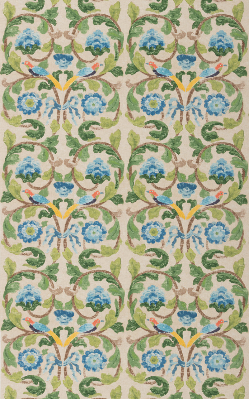 Tudor Rose - Blue/Green BP11135.2.0 by G P & J Baker Designer Fabric