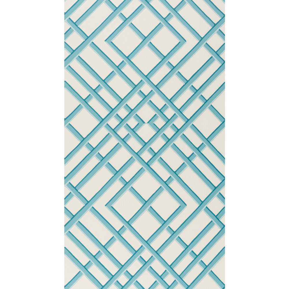 Treillage Sidewall Aqua by Brunschwig & Fils Wallcovering Brunschwig & Fils Wallcovering Treillage Sidewall AquaWallcovering VOLUME 56 PAPER - 100% United States </p><p>Repeat: H: 21, V: 21 21 - Fabric Carolina -