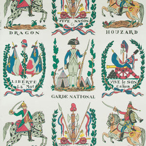 Battle Of Valmy 1792 Multi On White Vinyl by Brunschwig & Fils Designer Wallcovering