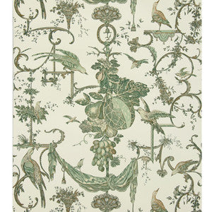 Kininvie Leaf On White by Brunschwig & Fils Designer Wallcovering