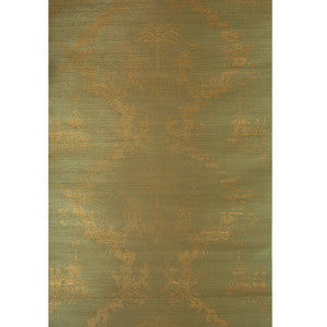 Chiri On Sisal & Cotton Gold On Spring Green by Brunschwig & Fils Designer Wallcovering