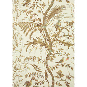 Bird And Thistle Beige by Brunschwig & Fils Designer Wallcovering