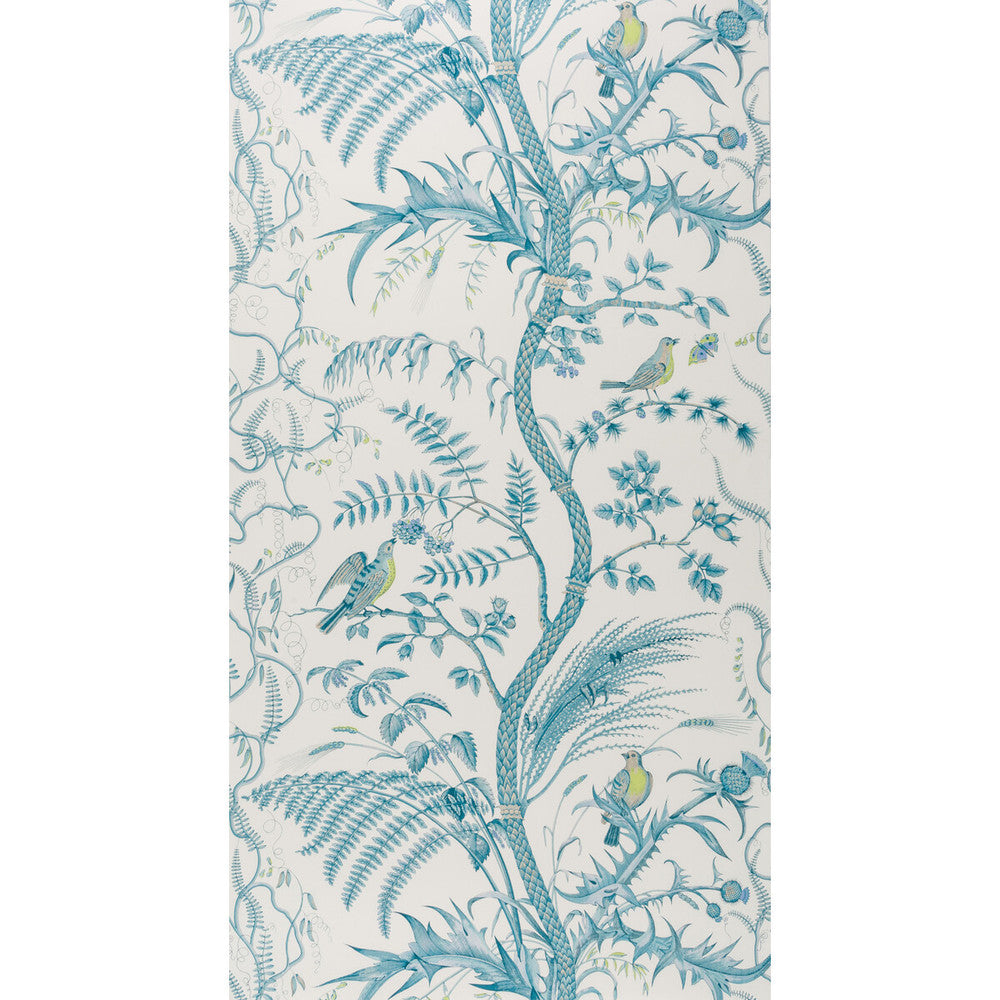 Bird And Thistle Aqua by Brunschwig & Fils Wallcovering Brunschwig & Fils Wallcovering Bird And Thistle AquaWallcovering VOLUME 56 PAPER - 100% United States </p><p>Repeat: H: 27, V: 36 27 - Fabric Carolina -