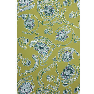 Byzantine Swirl On Paper Chartreuse On White by Brunschwig & Fils Designer Wallcovering