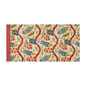 Nisiotiko Linen Print Pomegranate/Oxford Blue by Brunschwig & Fils Designer Fabric