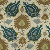 Kashmiri Linen Print Teal Blue/Taupe by Brunschwig & Fils Designer Fabric
