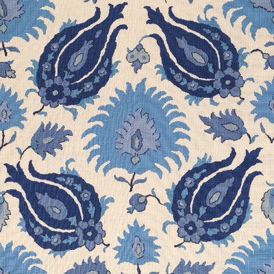 Kashmiri Linen Print Sapphire Blue by Brunschwig & Fils Fabric Brunschwig & Fils Fabric Kashmiri Linen Print Sapphire BlueFabric LES ALIZES LINEN - 100% France </p><p>Repeat: H: 26.77, V: 28.35 53.54 - Fabric Carolina -