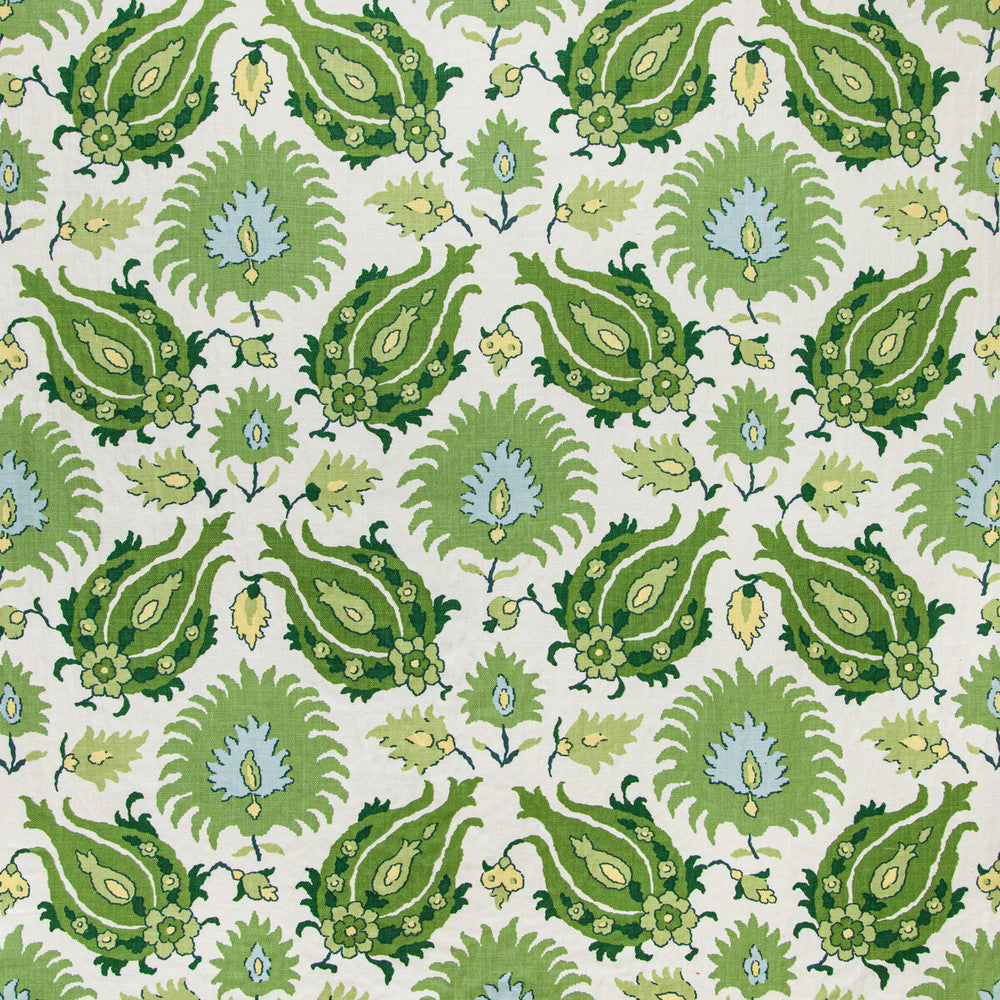Kashmiri Linen Print Leaf/Aloe by Brunschwig & Fils Fabric Brunschwig & Fils Fabric Kashmiri Linen Print Leaf/AloeFabric GRAND BAZAAR LINEN - 100% France </p><p>Repeat: H: 26.77, V: 28.35 53.54 - Fabric Carolina -