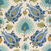 Kashmiri Linen Print Peridot/Aquamarine by Brunschwig & Fils Designer Fabric
