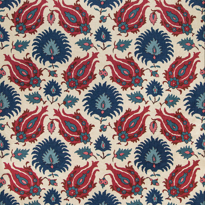 Kashmiri Linen Print Navy/Berry by Brunschwig & Fils Fabric Brunschwig & Fils Fabric Kashmiri Linen Print Navy/BerryFabric GRAND BAZAAR LINEN - 100% France </p><p>Repeat: H: 26.77, V: 28.35 53.54 - Fabric Carolina -