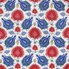 Kashmiri Linen Print Blue/Red by Brunschwig & Fils Designer Fabric