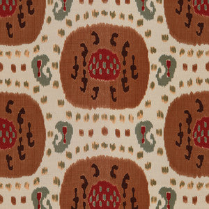 Samarkand Cotton And Linen Print Brown On Beige by Brunschwig & Fils Designer Fabric