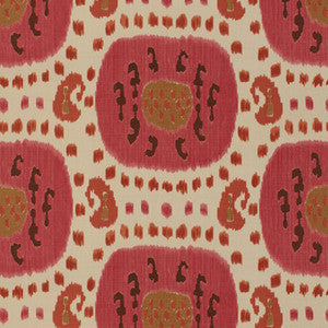 Samarkand Cotton And Linen Print Dusty Rose/Rust by Brunschwig & Fils Designer Fabric