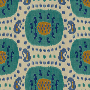 Samarkand Cotton And Linen Print Aqua/Blue by Brunschwig & Fils Designer Fabric