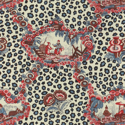 Chinese Leopard Toile Shades Of Red & Blue by Brunschwig & Fils Fabric Brunschwig & Fils Fabric Chinese Leopard Toile Shades Of Red & BlueFabric COTTON - 100% United States </p><p>Repeat: H: 17, V: 15.25 54 - Fabric Carolina -