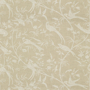 Bengali Linen Print White On Natural by Brunschwig & Fils Designer Fabric