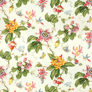 Parfum D Ete Cotton Print White by Brunschwig & Fils Designer Fabric