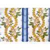 Josselin Cotton And Linen Print Lagoon And Ochre by Brunschwig & Fils Designer Fabric