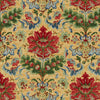Windsor Damask Cotton & Linen Print Red On Topaz by Brunschwig & Fils Designer Fabric